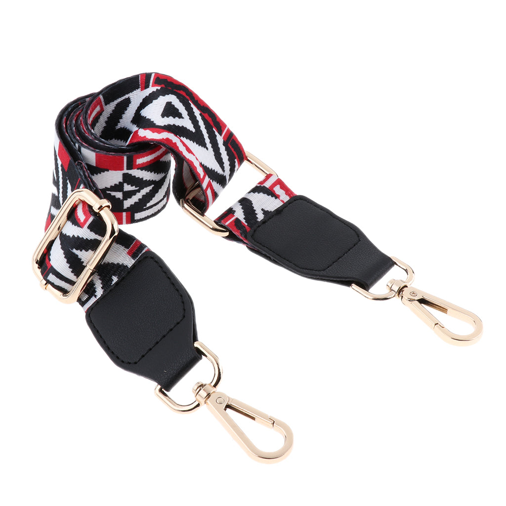 1.5in Wide Purse Strap Replacement Colorful Crossbody Bag Handbag Belts Black