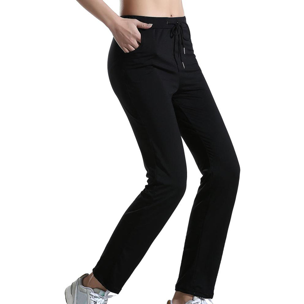 Womens Sweatpants Yoga Pants with Pockets Sport Workout Bottoms S Black