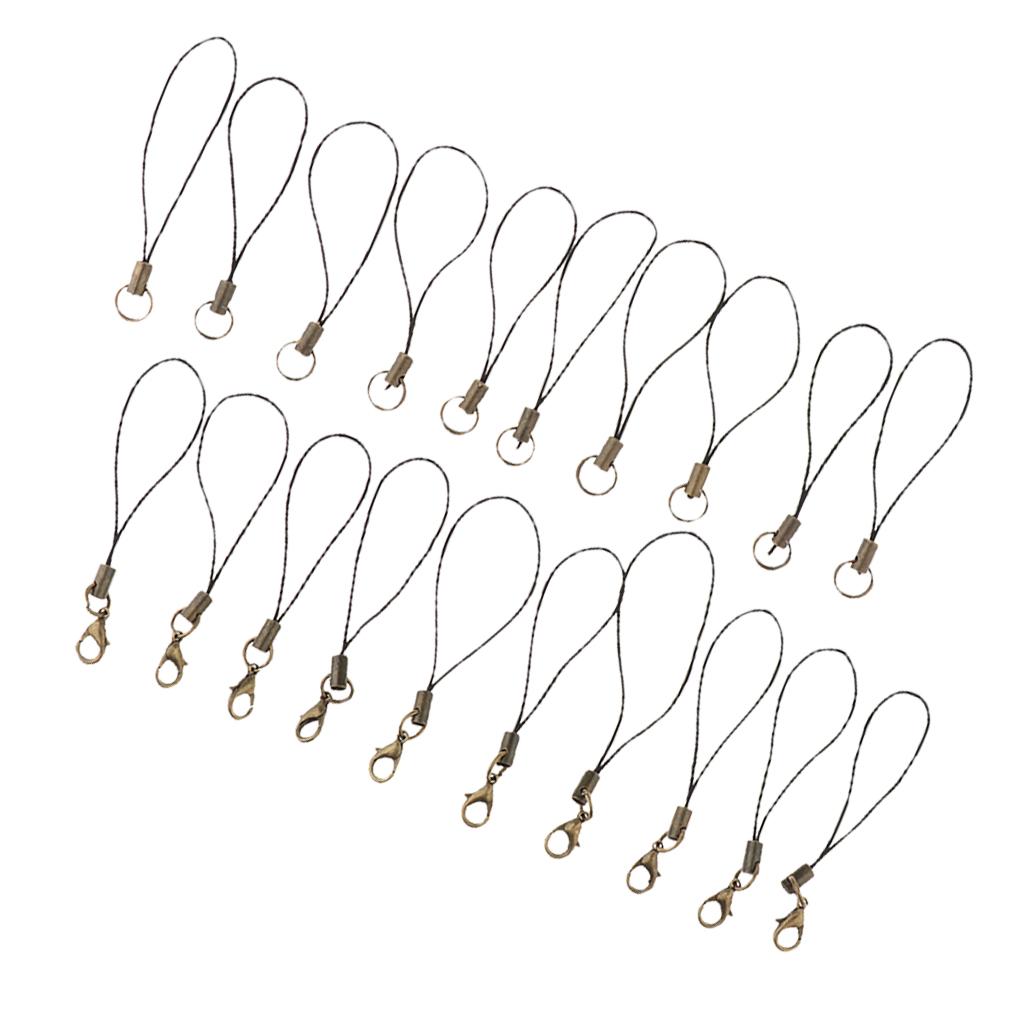 10pcs DIY Mobile Cellphone Keychain Lanyard Charms Strap with lobster clasp