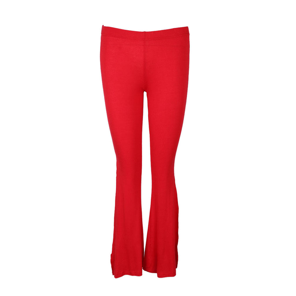 Womens Milk Silk Belly Dance Slit Pants M Red