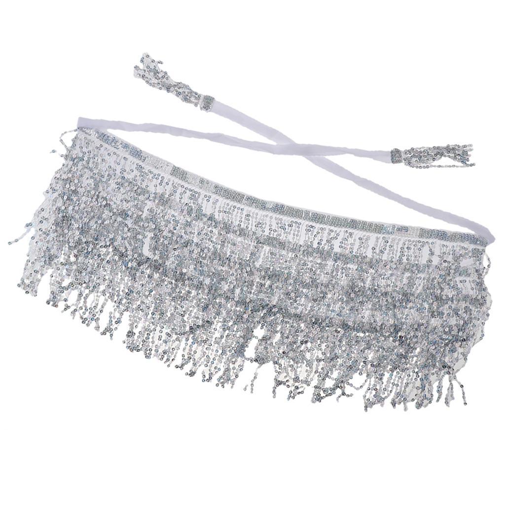 Women Belly Dance Dance Skirt Belt Performance Festival Clothing Silver