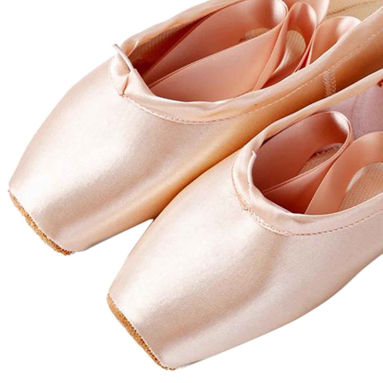 Women Girl Ballet Dance Shoes Satin Pointe Suede Sole Yoga Shoe Dancewear 40