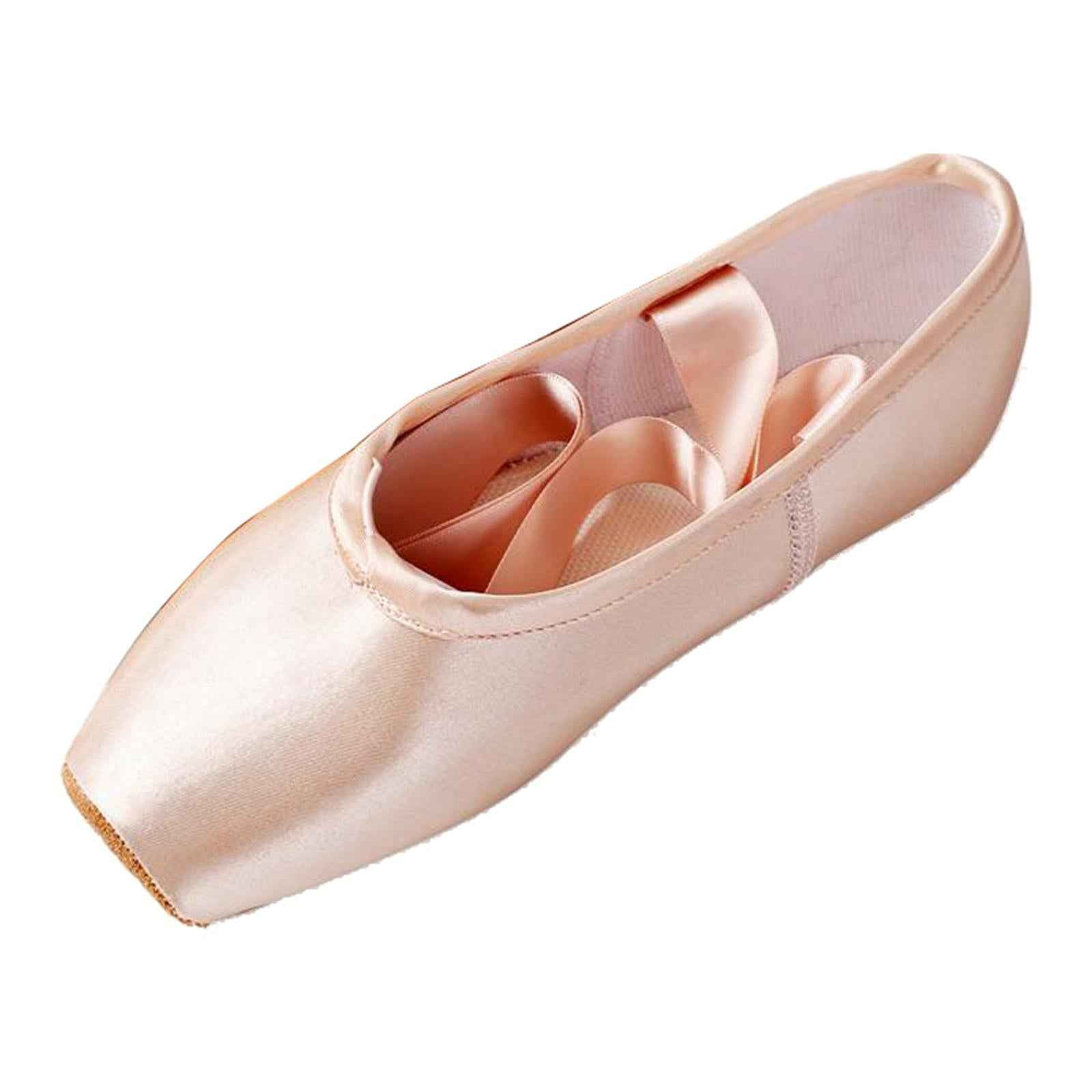 Women Girl Ballet Dance Shoes Satin Pointe Suede Sole Yoga Shoe Dancewear 40