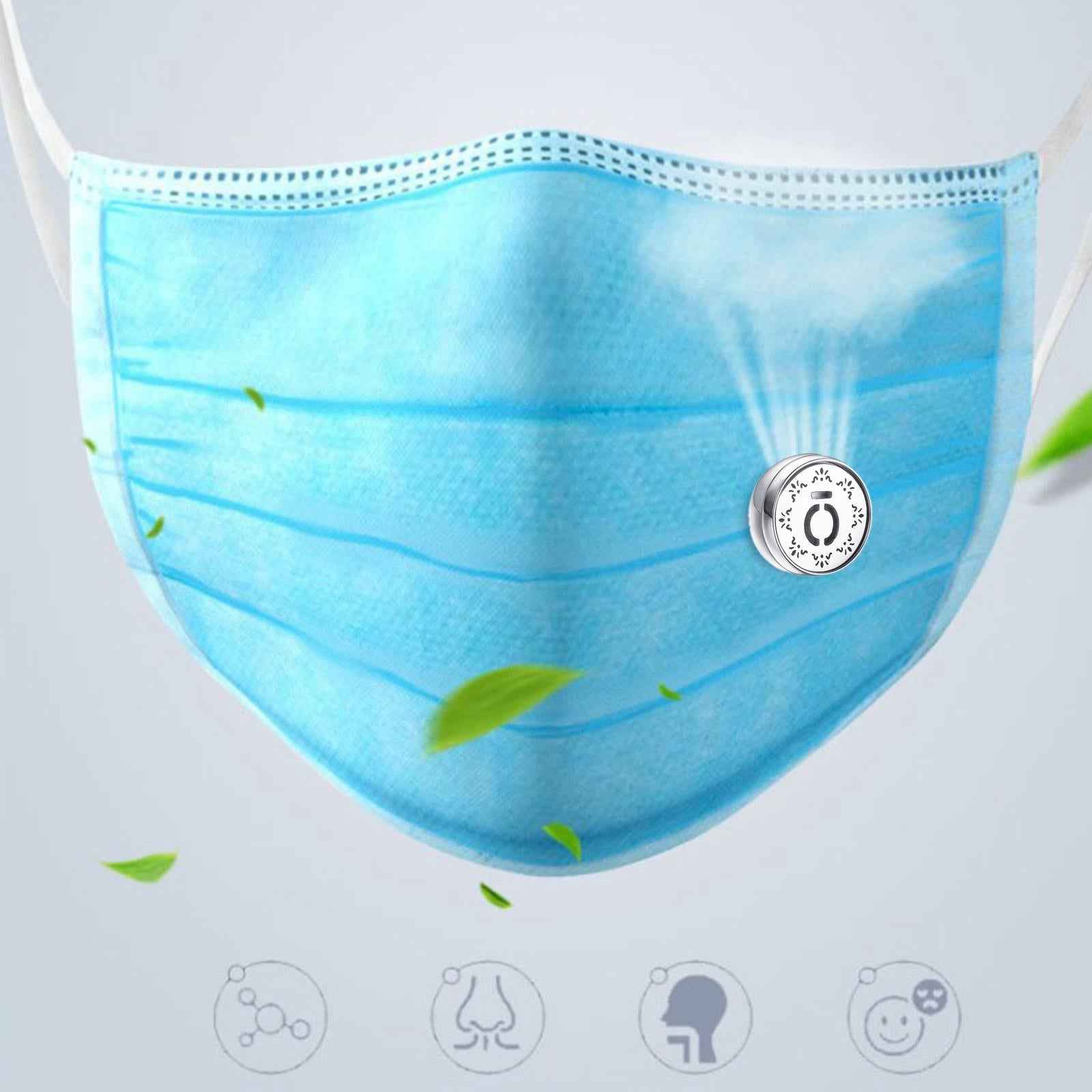 Face Mask Aromatherapy Essential Oil Diffuser Magnetic Button Silver A