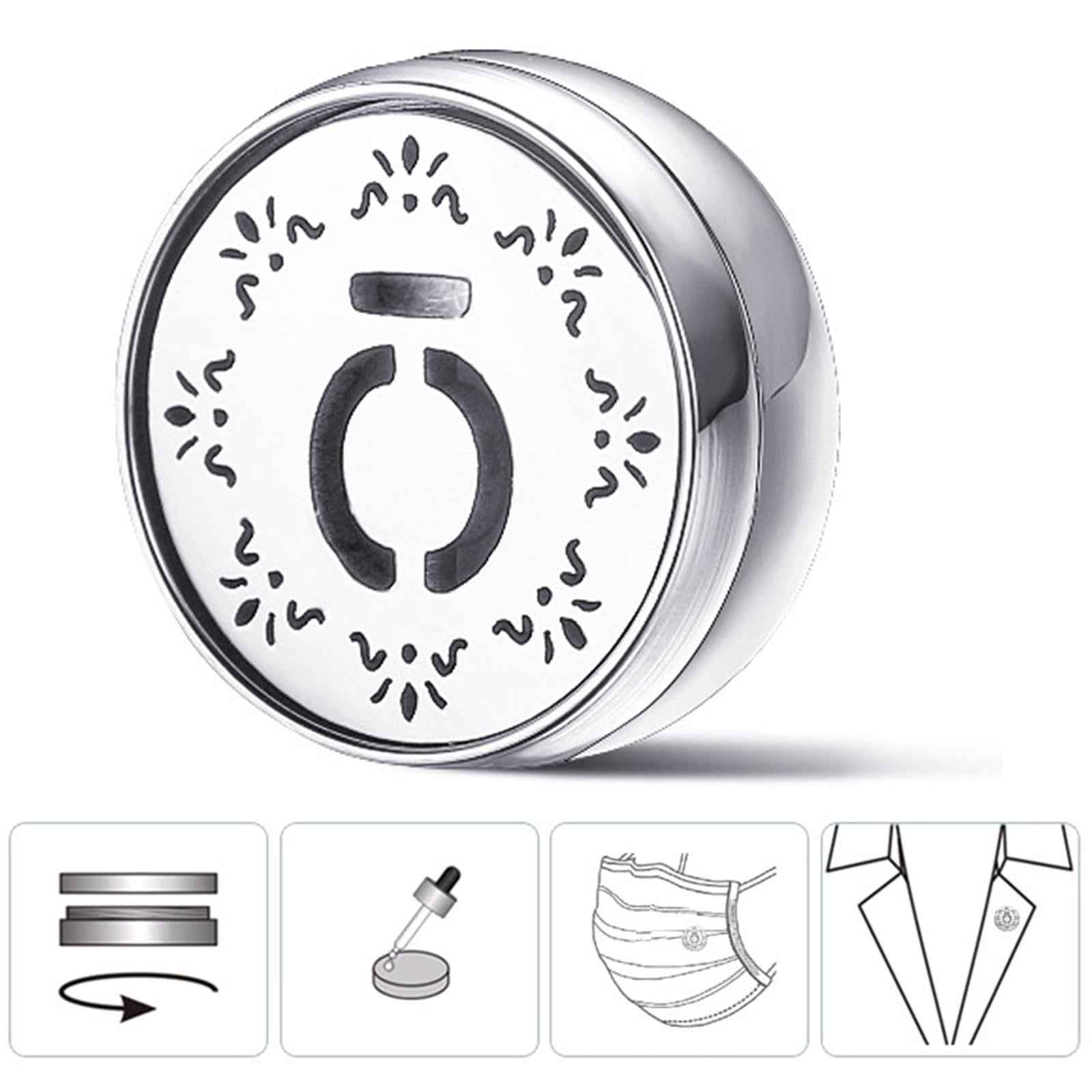 Face Mask Aromatherapy Essential Oil Diffuser Magnetic Button Silver A