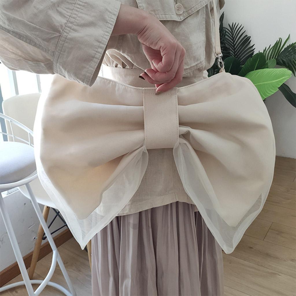 Bowknot Crossbody Bag Shoulder Bag Ladies Purse Tote Handbags for Shopping White