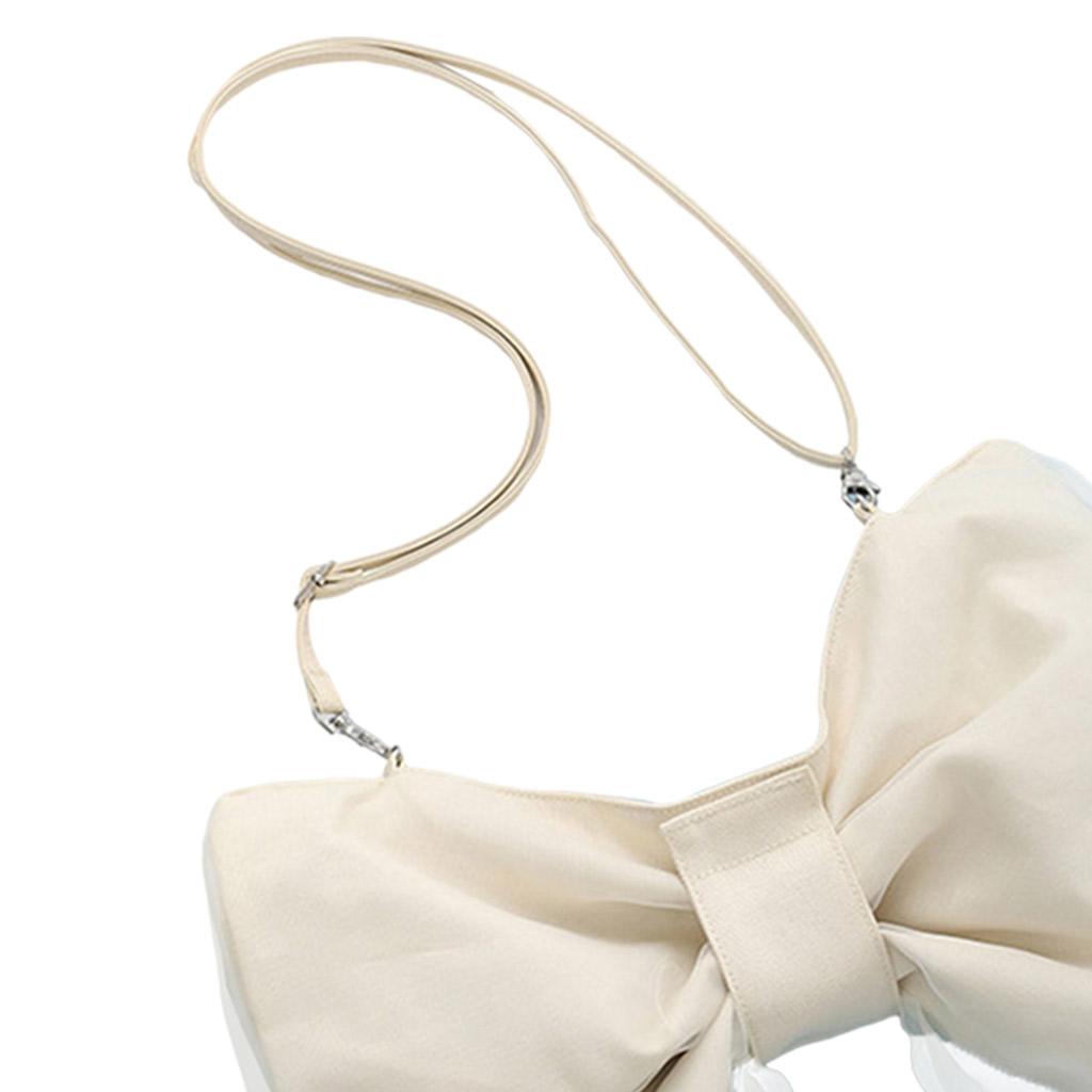 Bowknot Crossbody Bag Shoulder Bag Ladies Purse Tote Handbags for Shopping White