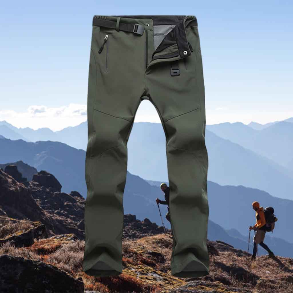 Womens Ski Pants Softshell Thick for Travel Hiking Green