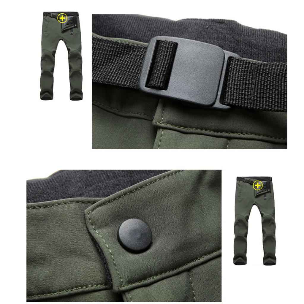 Womens Ski Pants Softshell Thick for Travel Hiking Green