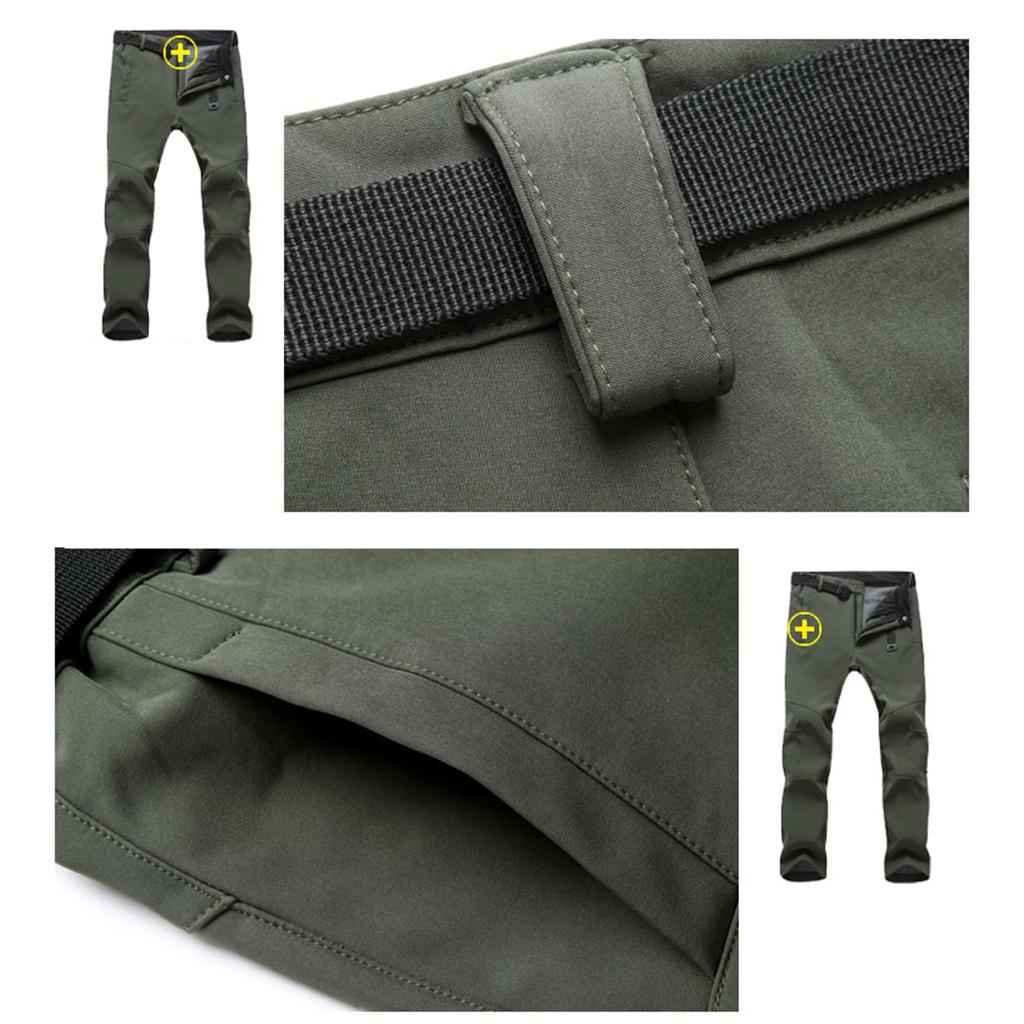 Womens Ski Pants Softshell Thick for Travel Hiking Green