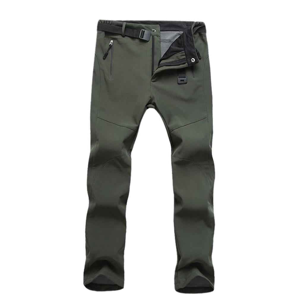 Womens Ski Pants Softshell Thick for Travel Hiking Green