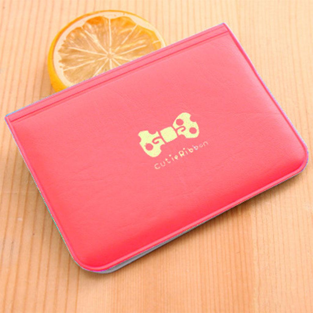 Credit Card Holder Men Women Pocket Minimalist Protector Thin Card Organizer Red