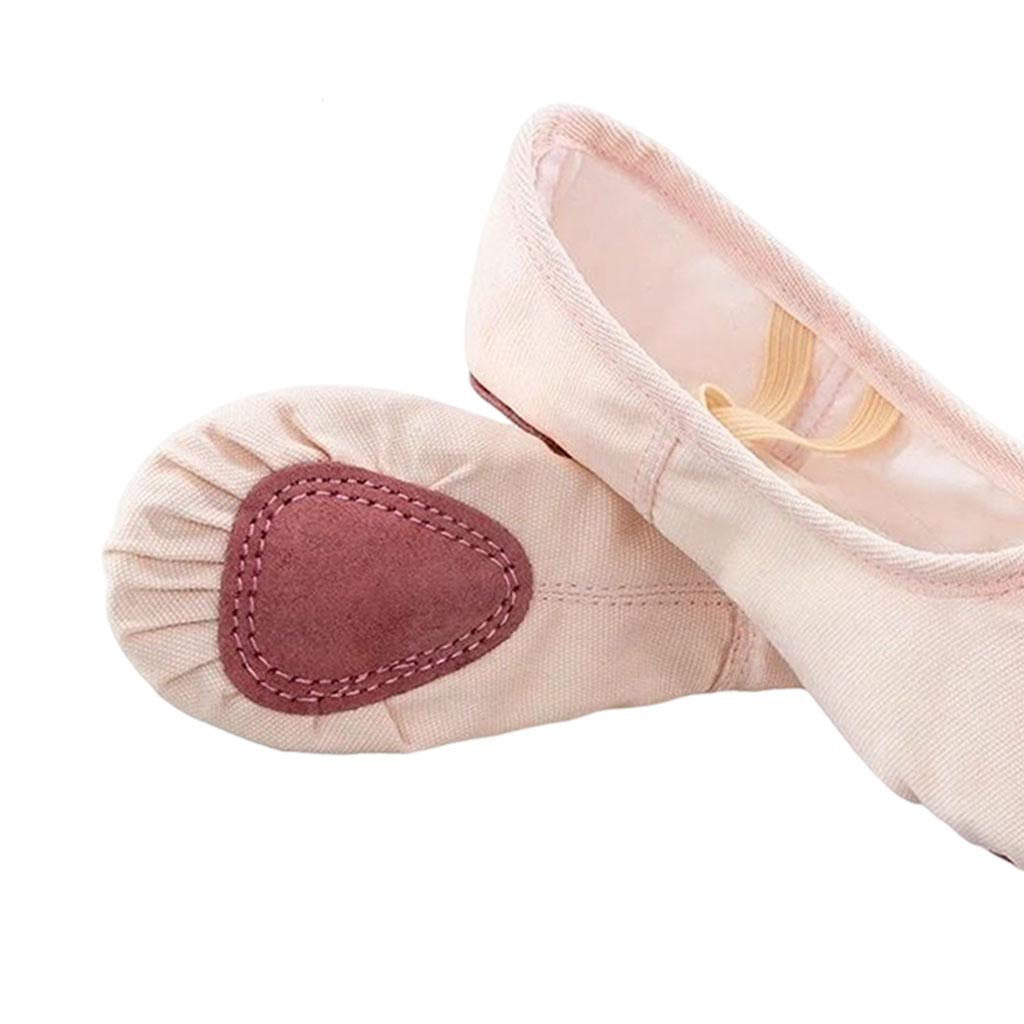 Ballet Shoes Fitness Flats Split Sole for Girls Training Light Pink 26