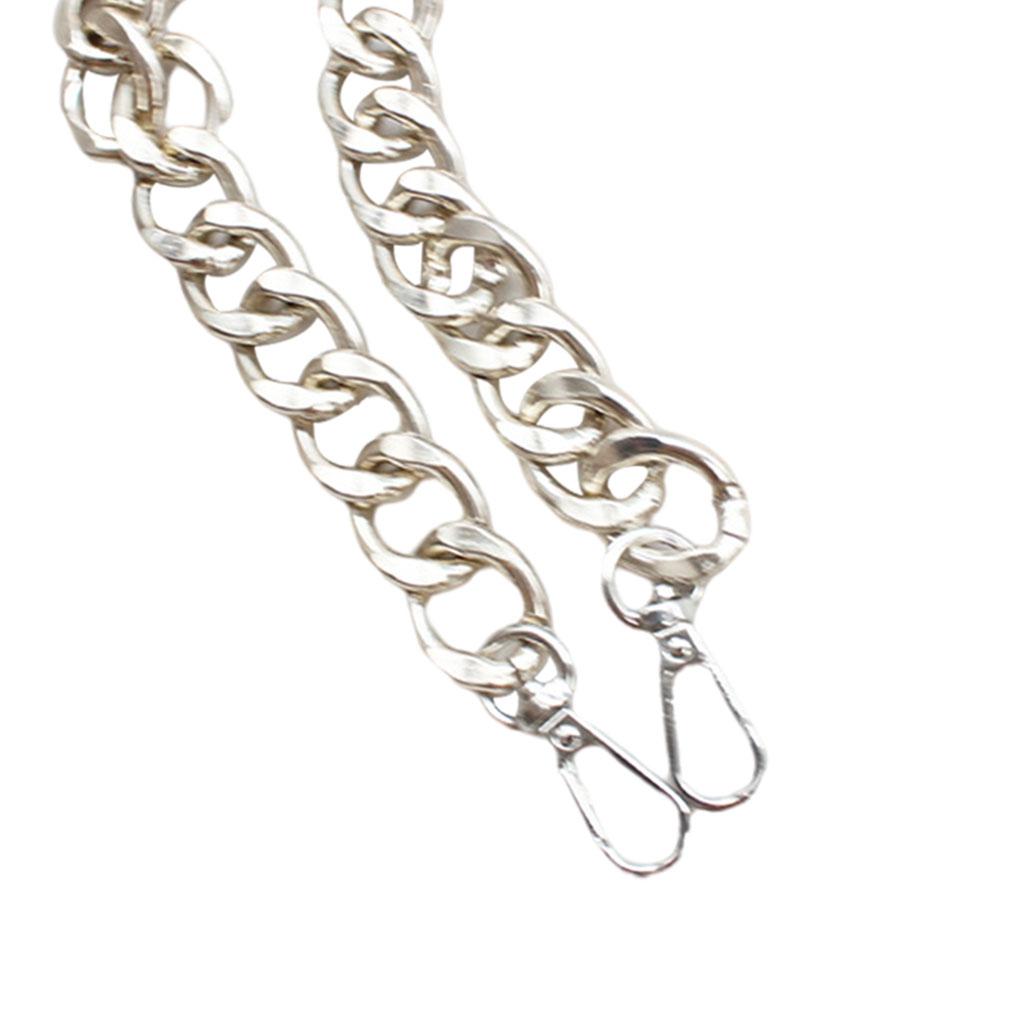 Bag Chain Strap Charms Flat Crossbody DIY Handbag Purse Silver 100cm