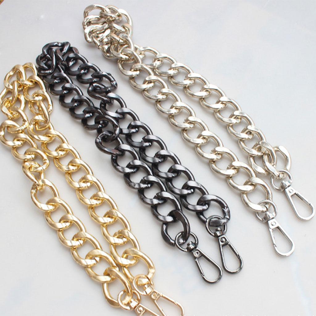 Bag Chain Strap Charms Flat Crossbody DIY Handbag Purse Silver 100cm