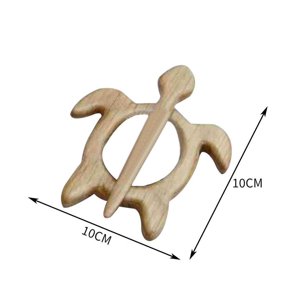 Brooch Pin With Wooden Animal Pattern Funny Cute Pin Scarf Buckle Turtle