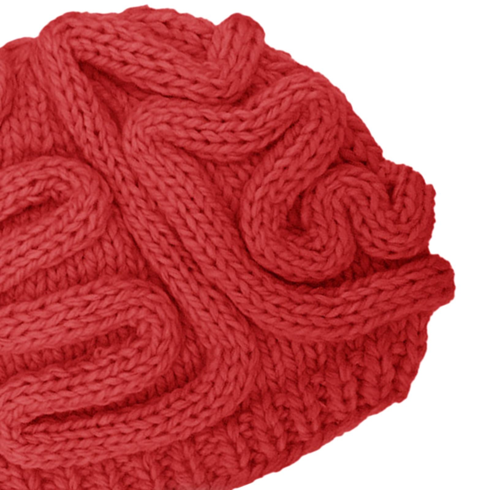 Crochet Knit Beanie Hat Adult Kid Horrible Brain Prop Red Adult