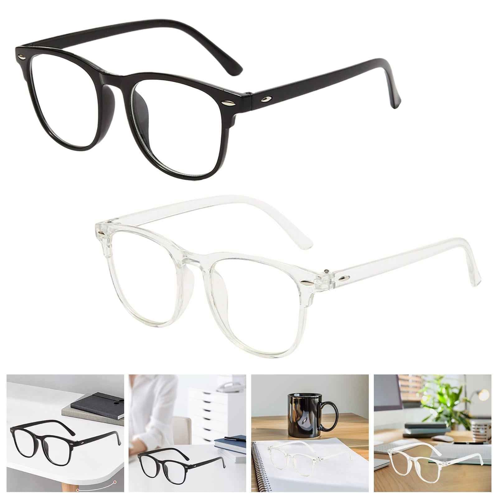 Eye Glasses Flat Lens Spectacle Frame Blue Light Blocking for Women Black