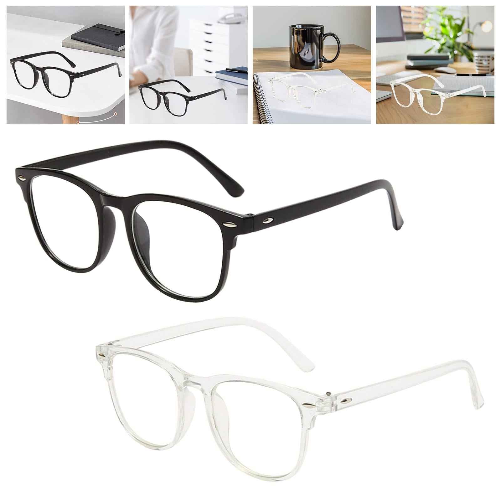 Eye Glasses Flat Lens Spectacle Frame Blue Light Blocking for Women Black