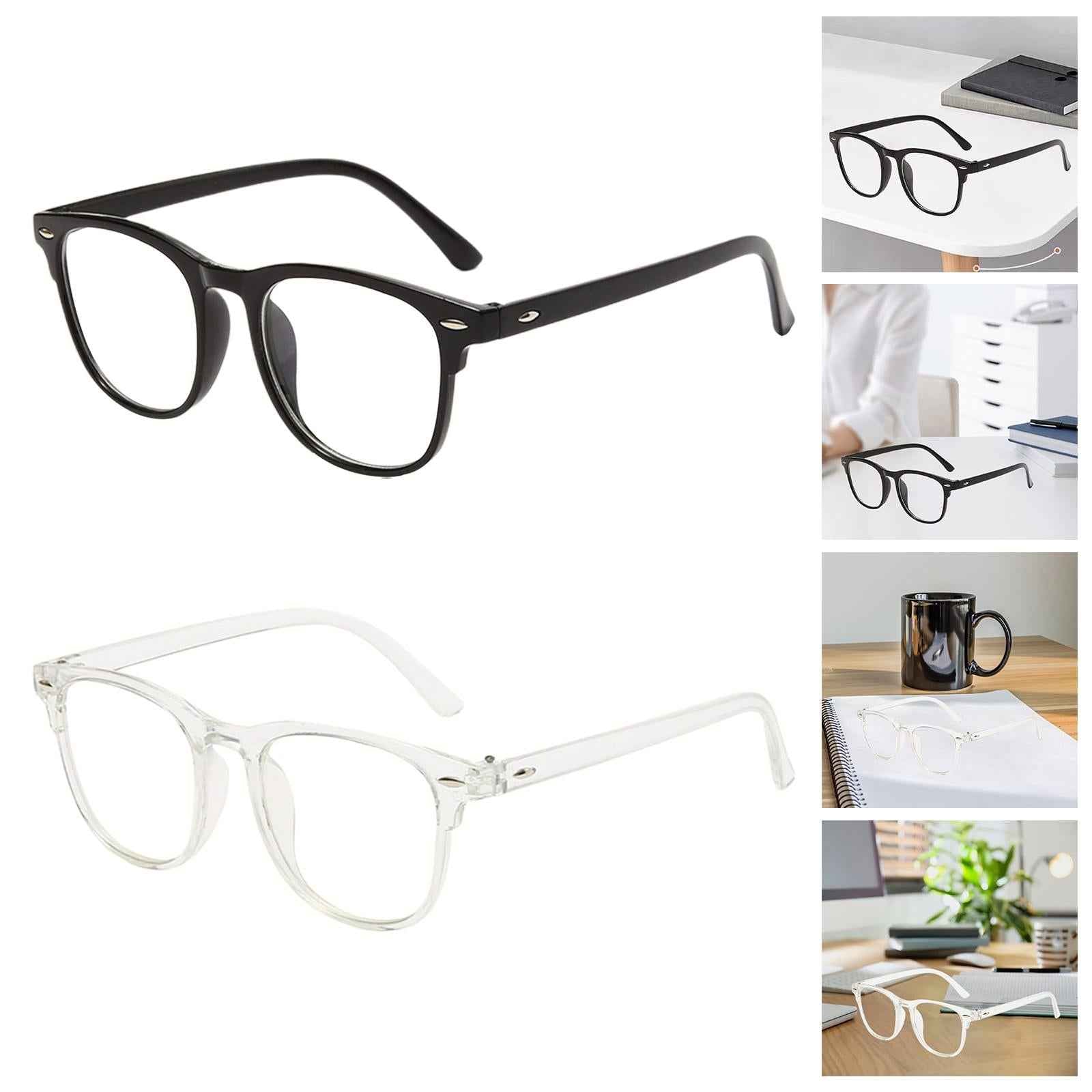 Eye Glasses Flat Lens Spectacle Frame Blue Light Blocking for Women Black