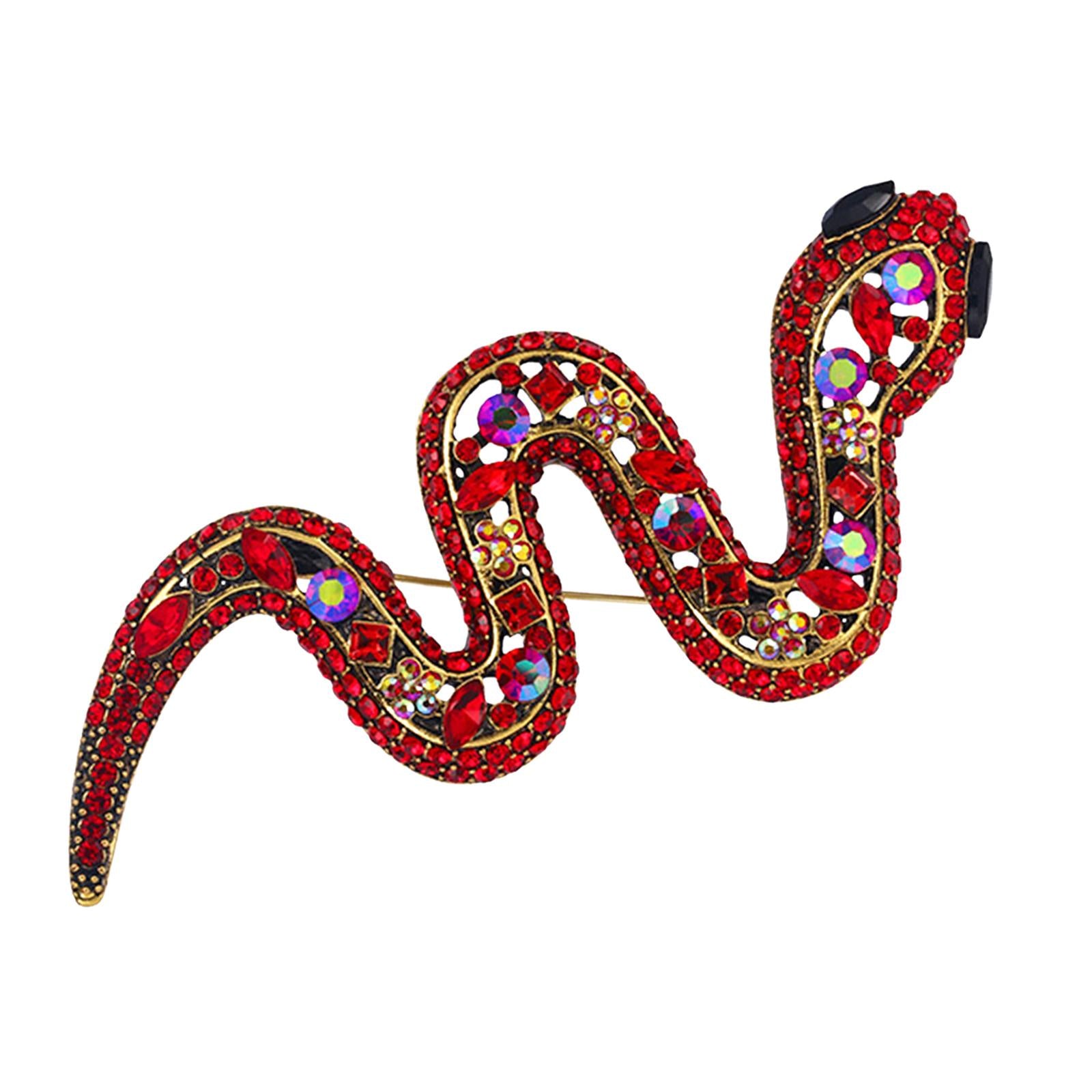 Animal Snake Brooch Pin Brooch Men Women Pin Clothes for Holiday Wedding Red