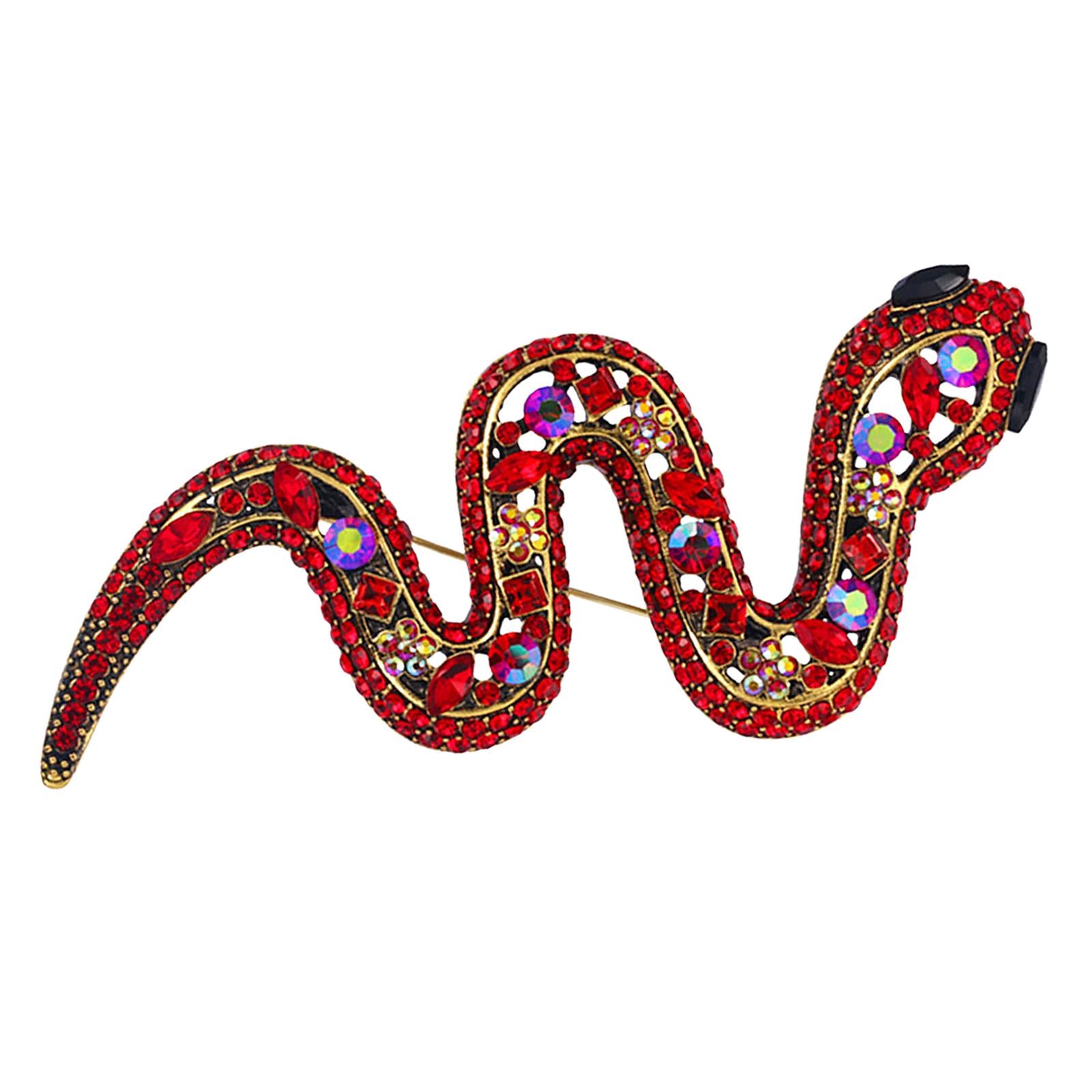 Animal Snake Brooch Pin Brooch Men Women Pin Clothes for Holiday Wedding Red