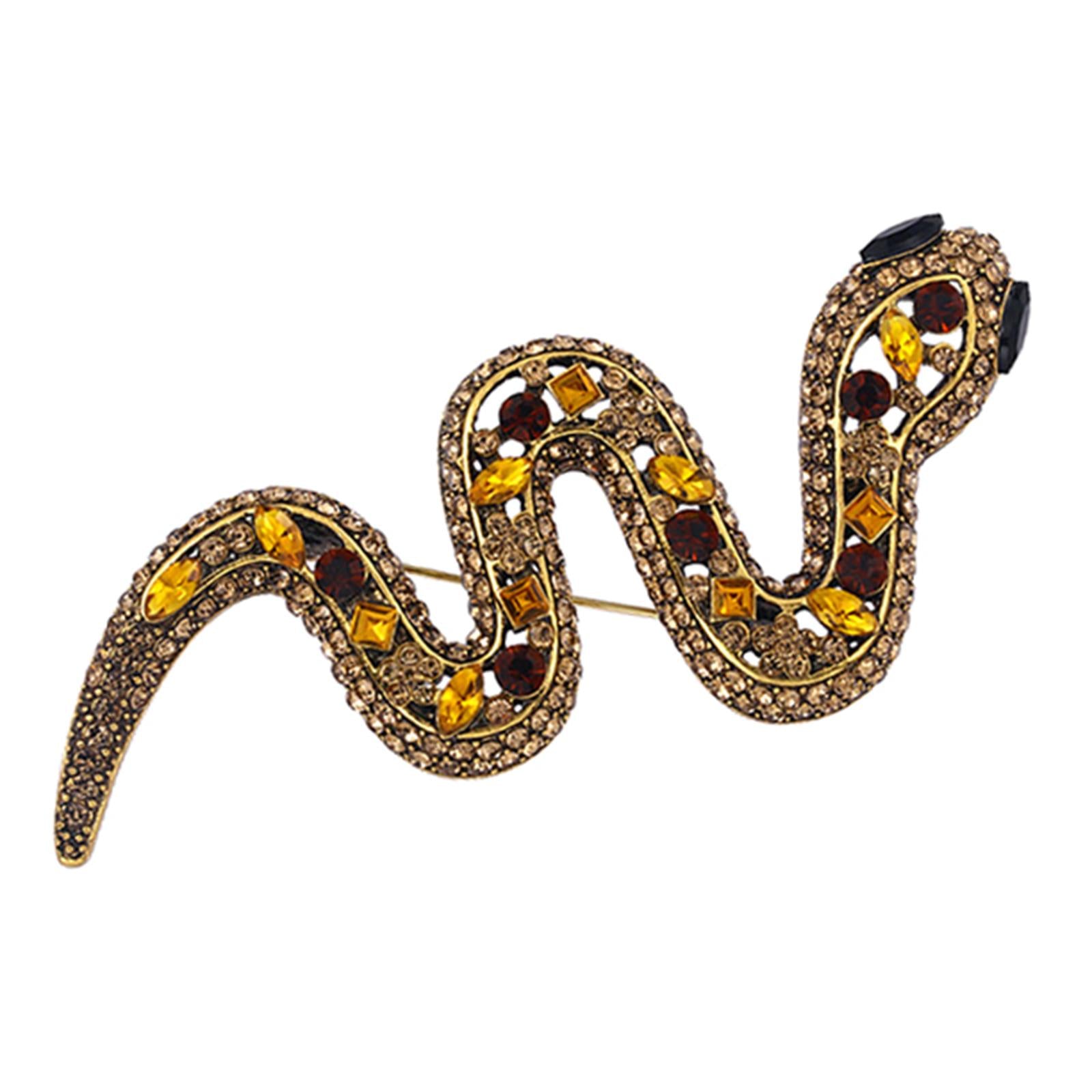 Animal Snake Brooch Pin Brooch Men Women Pin Clothes for Holiday Wedding Yellow