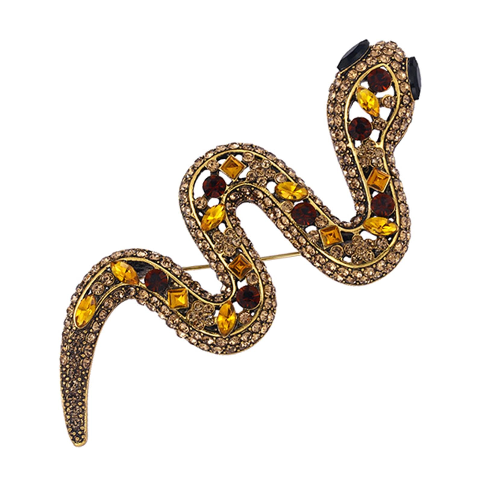 Animal Snake Brooch Pin Brooch Men Women Pin Clothes for Holiday Wedding Yellow