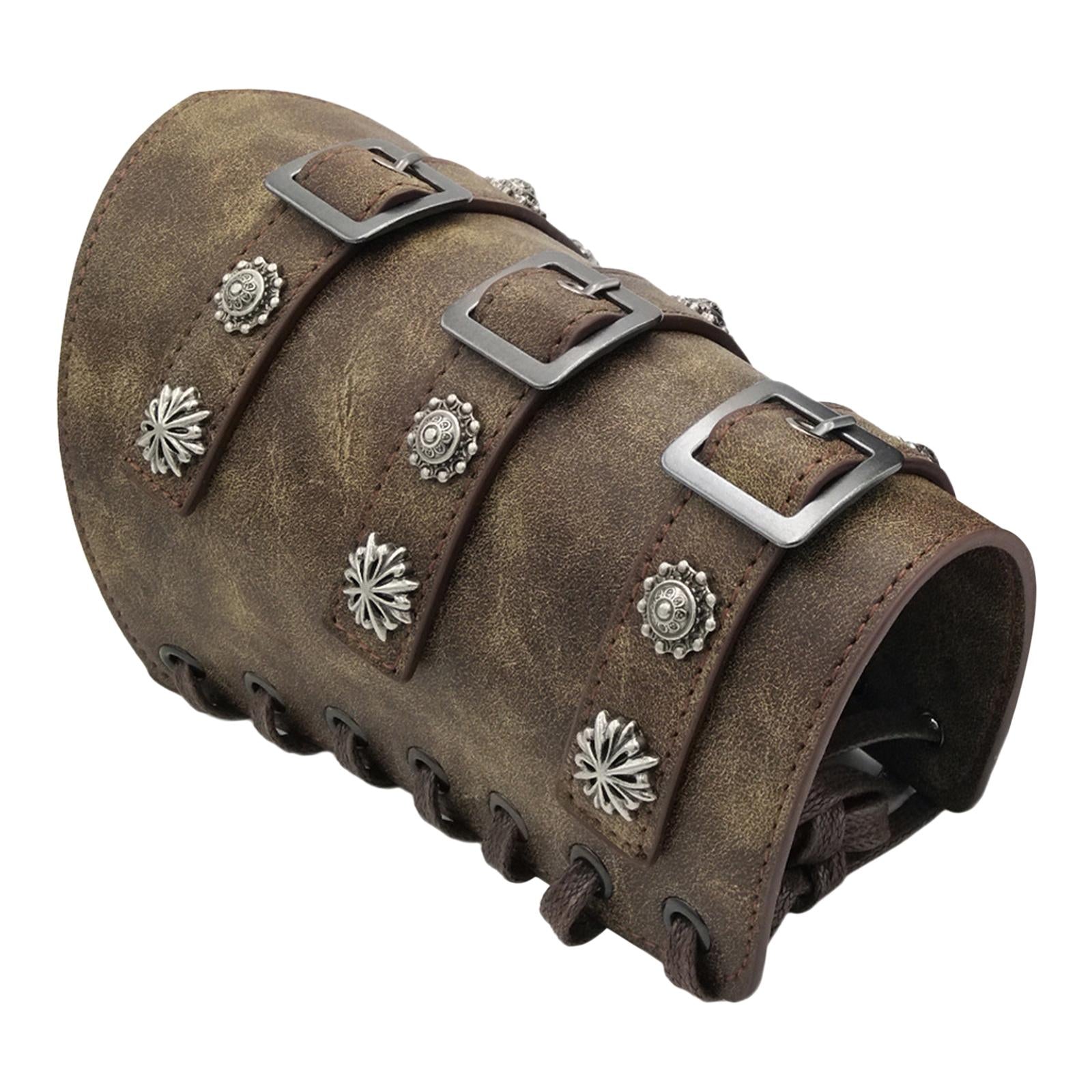 2Pcs Ancient Medieval Bracers Adjustable Costume Men Wristband Bronze