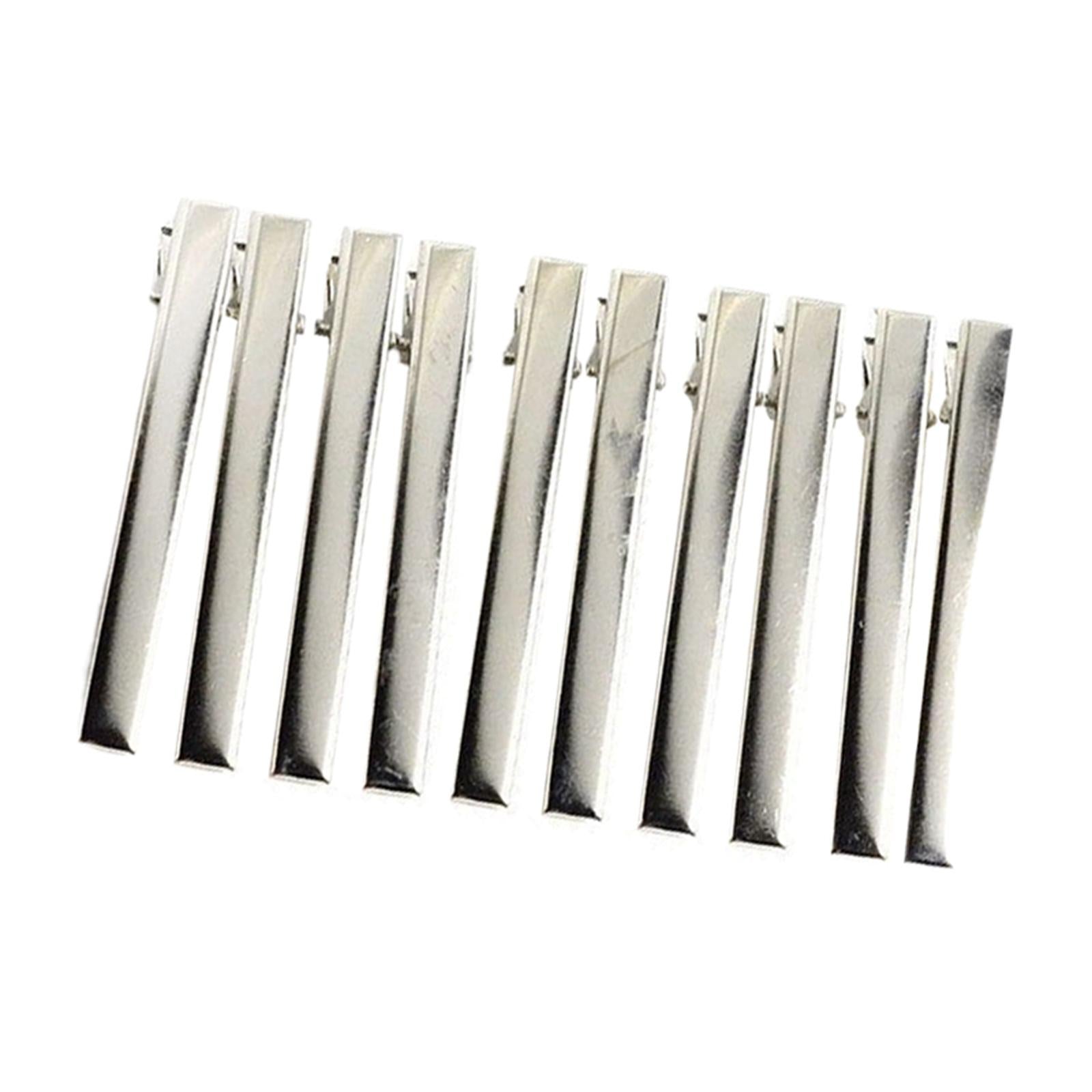 10 Silver Single Prong Alligator Metal Clips w/ teeth 3 Hair Bow Clips Bulk"