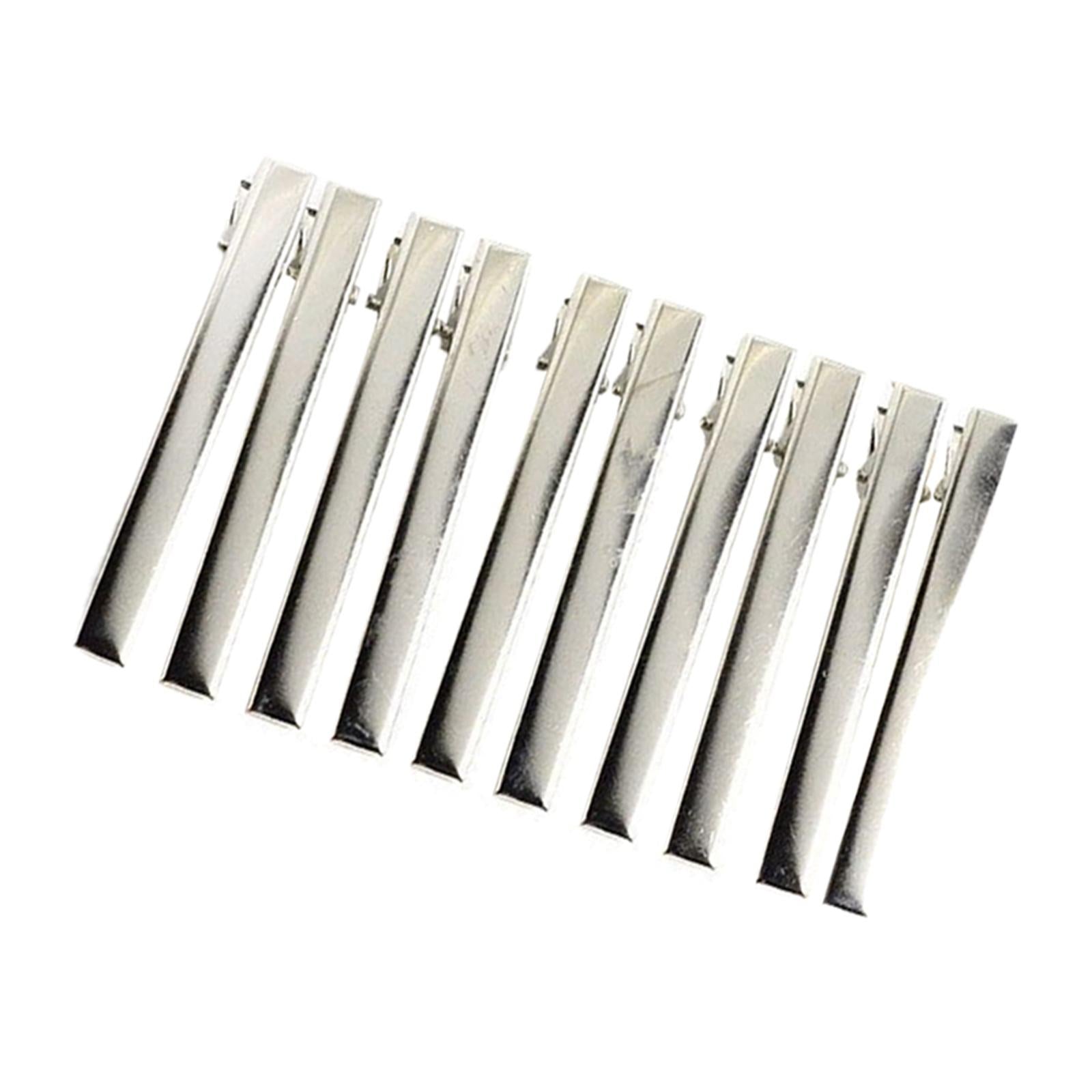 10 Silver Single Prong Alligator Metal Clips w/ teeth 3 Hair Bow Clips Bulk"
