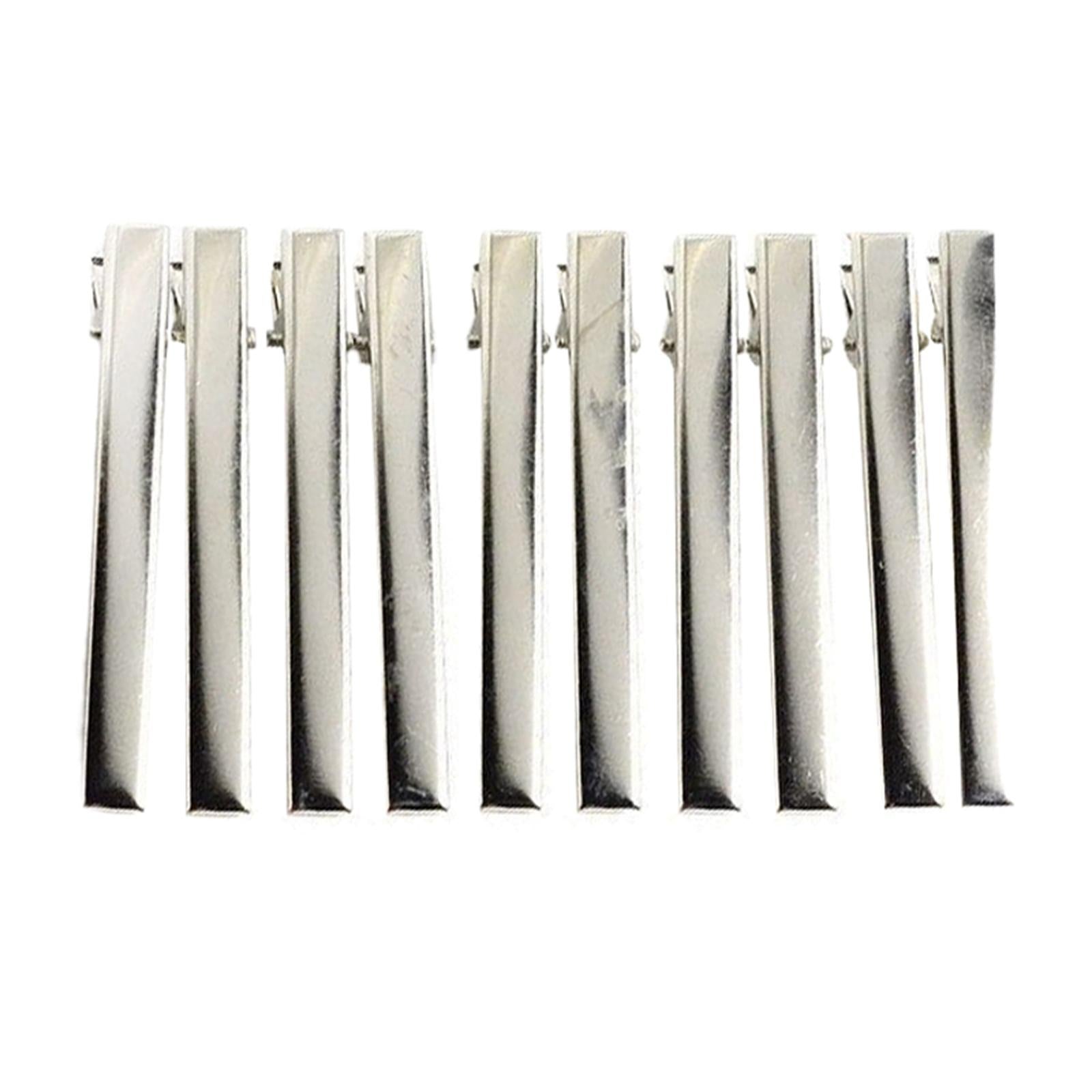 10 Silver Single Prong Alligator Metal Clips w/ teeth 3 Hair Bow Clips Bulk"