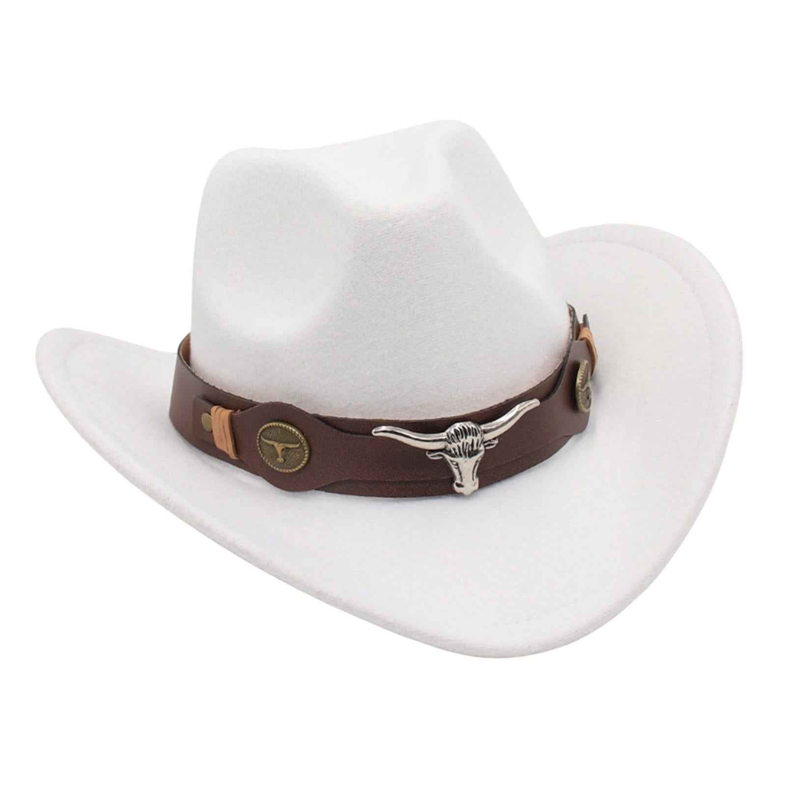 Casual Cowboy Hat Costume Cosplay Sun Protection Hat Summer for Hiking White