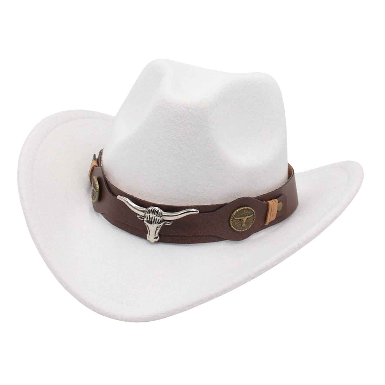 Casual Cowboy Hat Costume Cosplay Sun Protection Hat Summer for Hiking White