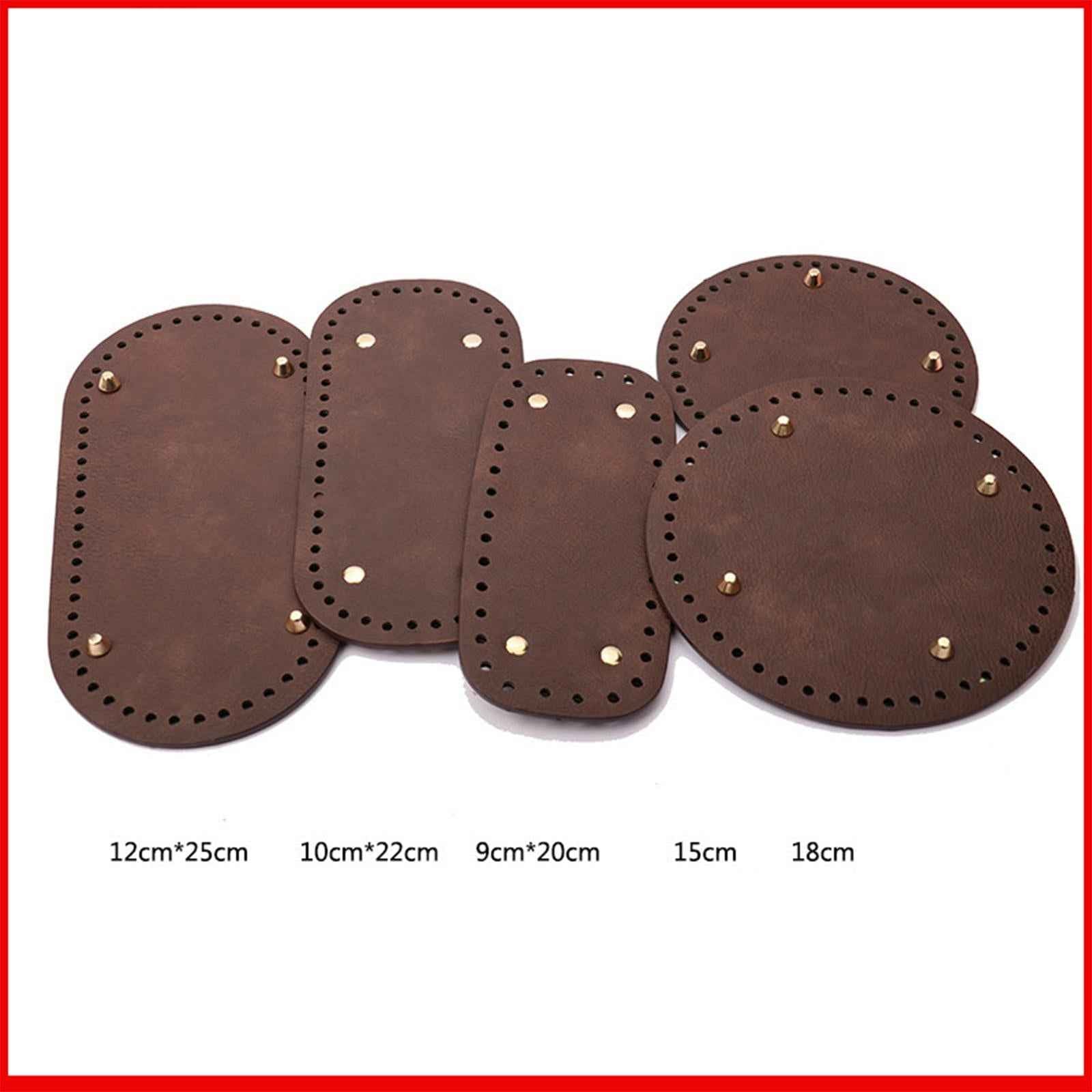 DIY Crochet Bag Bottom Pad with Holes Purse Bottom Base PU Leather 15cm