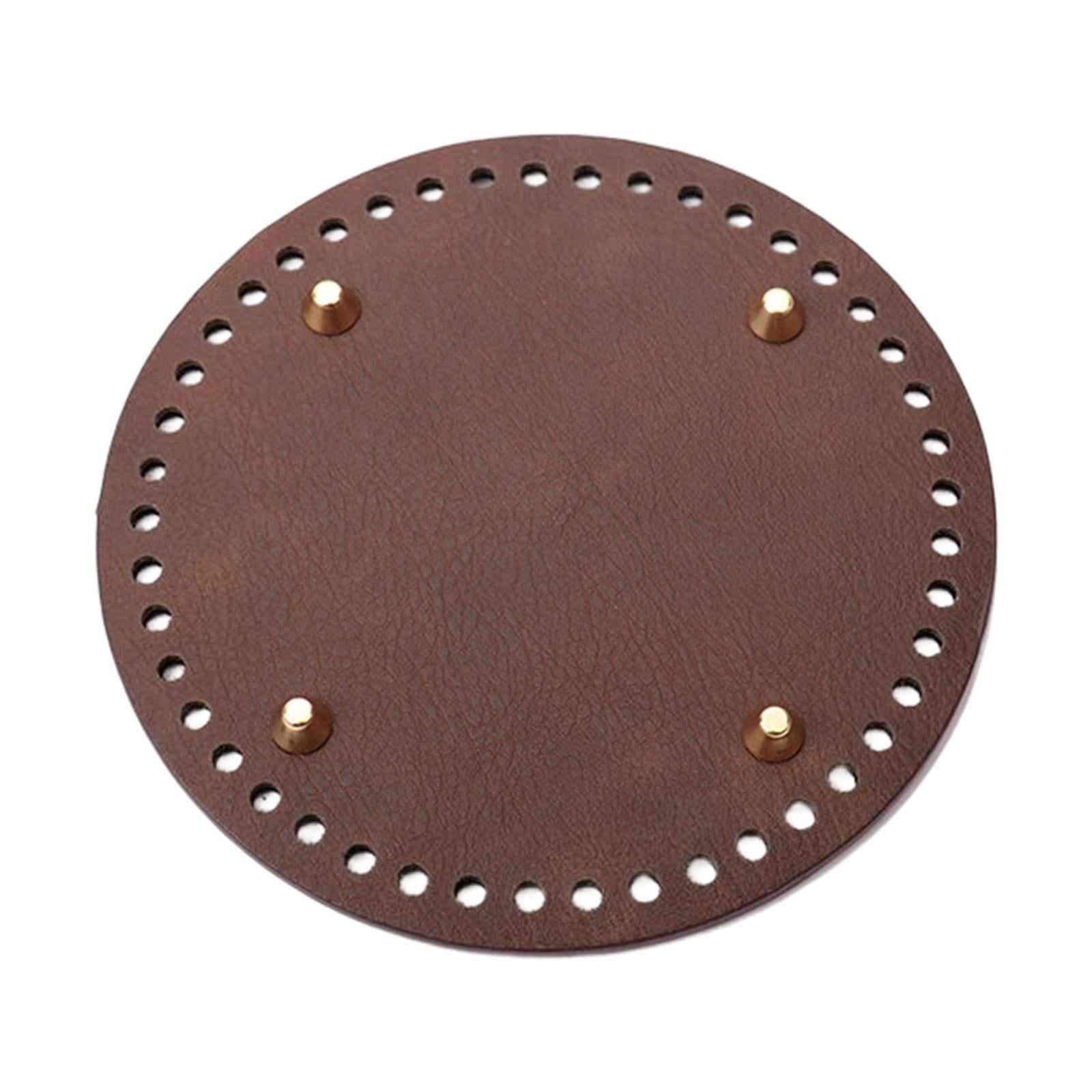 DIY Crochet Bag Bottom Pad with Holes Purse Bottom Base PU Leather 15cm