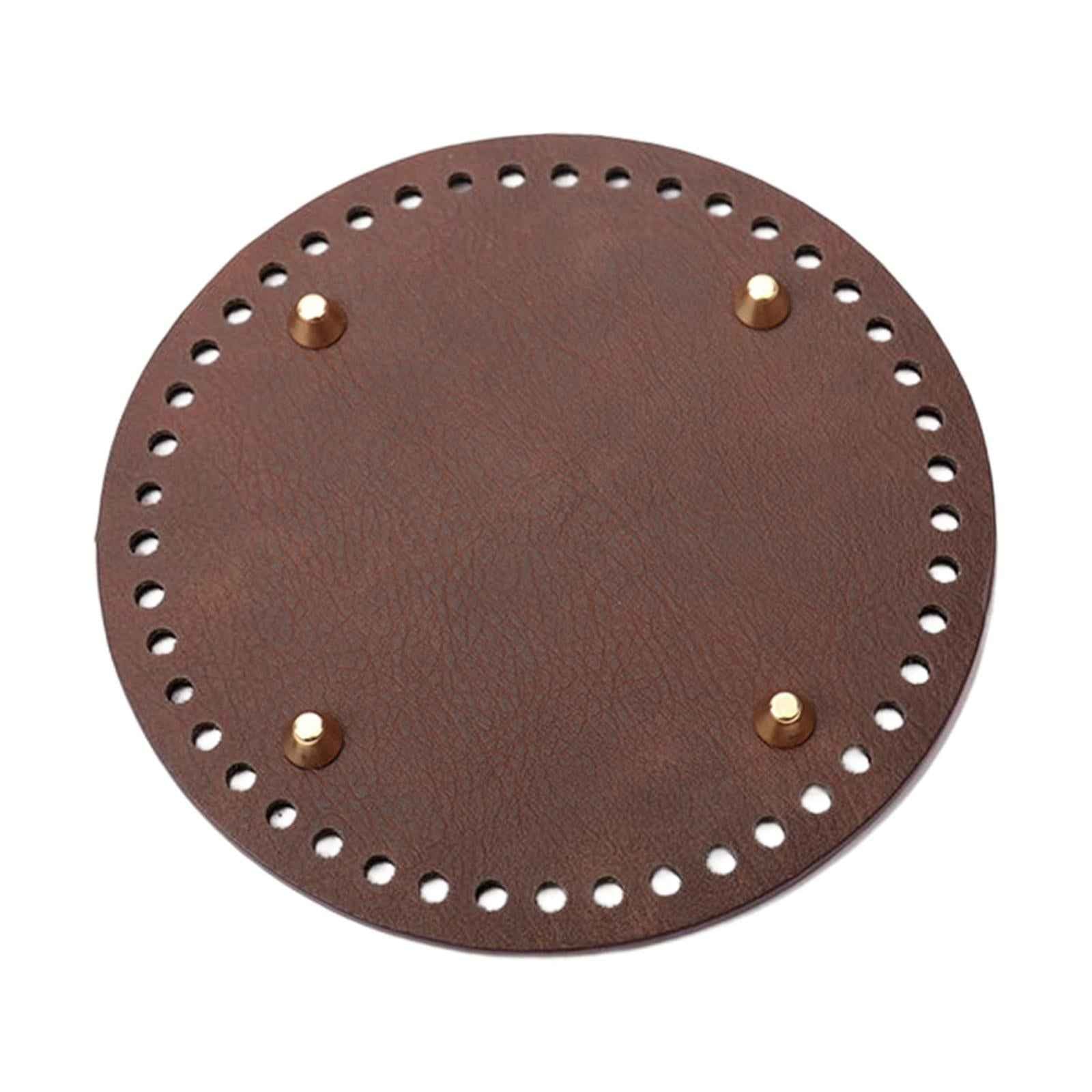 DIY Crochet Bag Bottom Pad with Holes Purse Bottom Base PU Leather 15cm