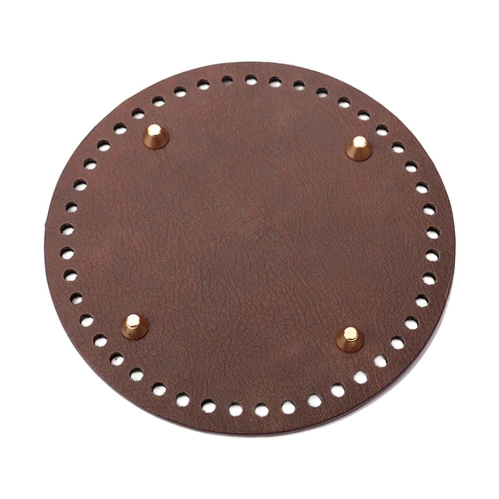 DIY Crochet Bag Bottom Pad with Holes Purse Bottom Base PU Leather 15cm