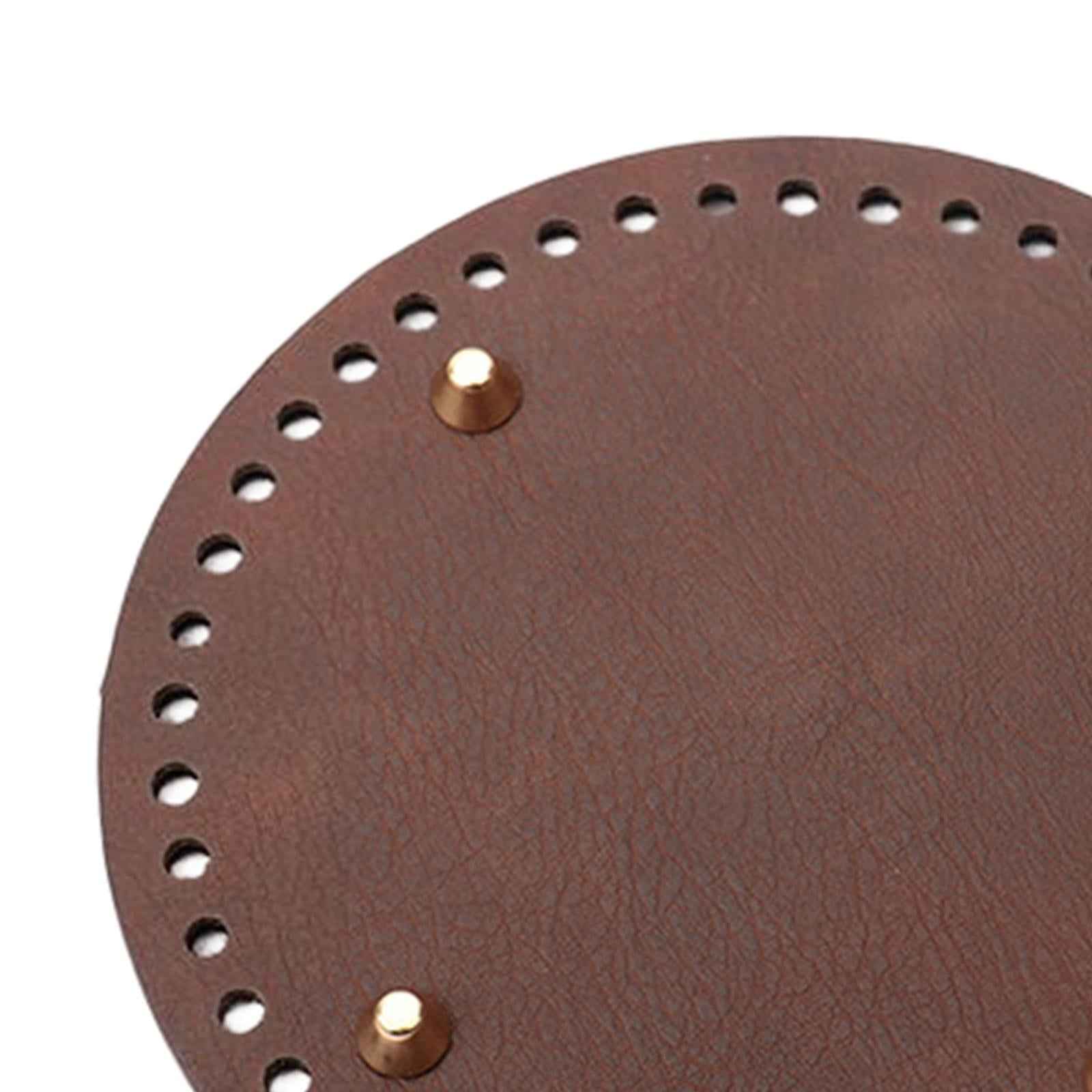 DIY Crochet Bag Bottom Pad with Holes Purse Bottom Base PU Leather 15cm
