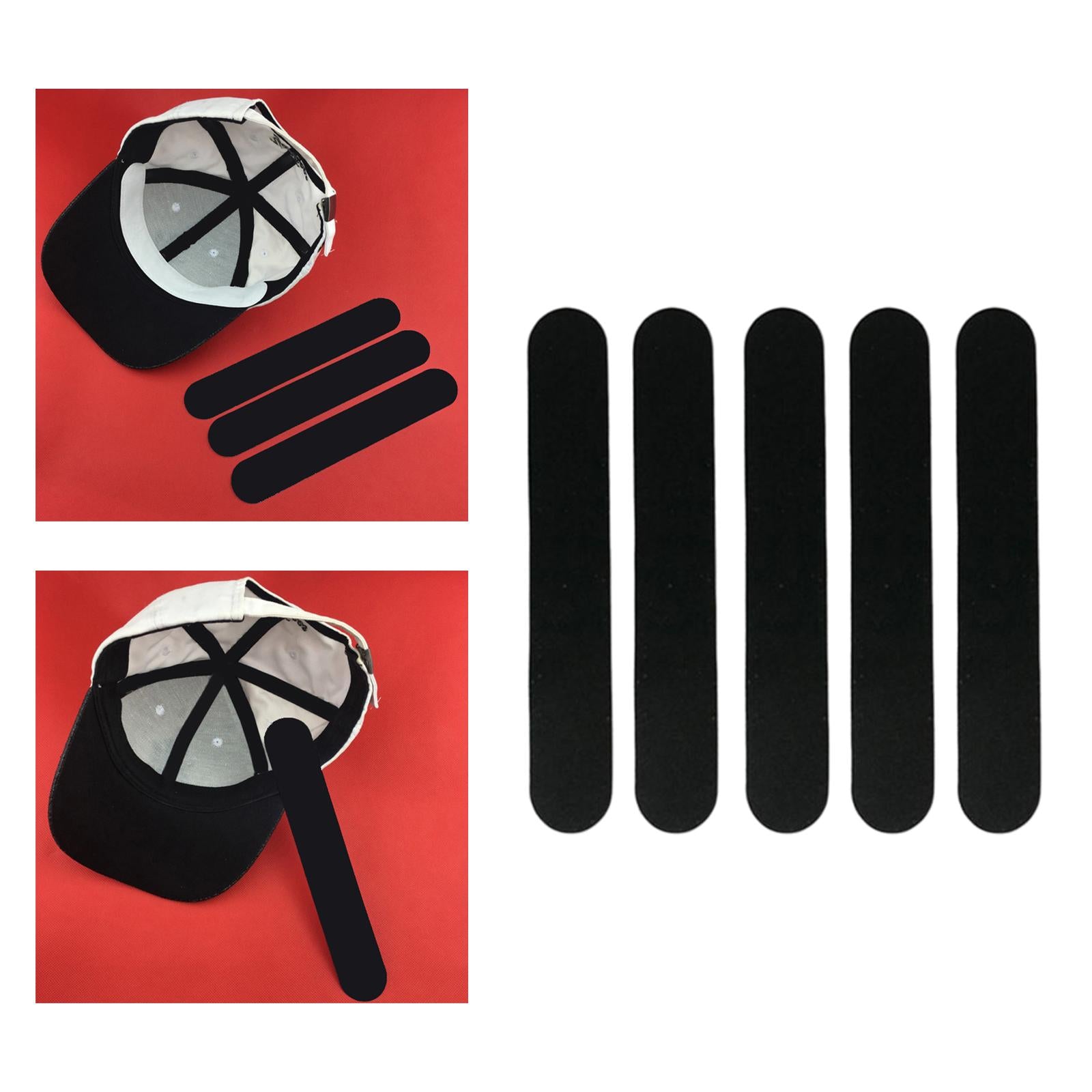 2xHat Sweat Liner Disposable Hat Size Reducer Tighten Reducing Tape for Mens 5x Blue Bag Black