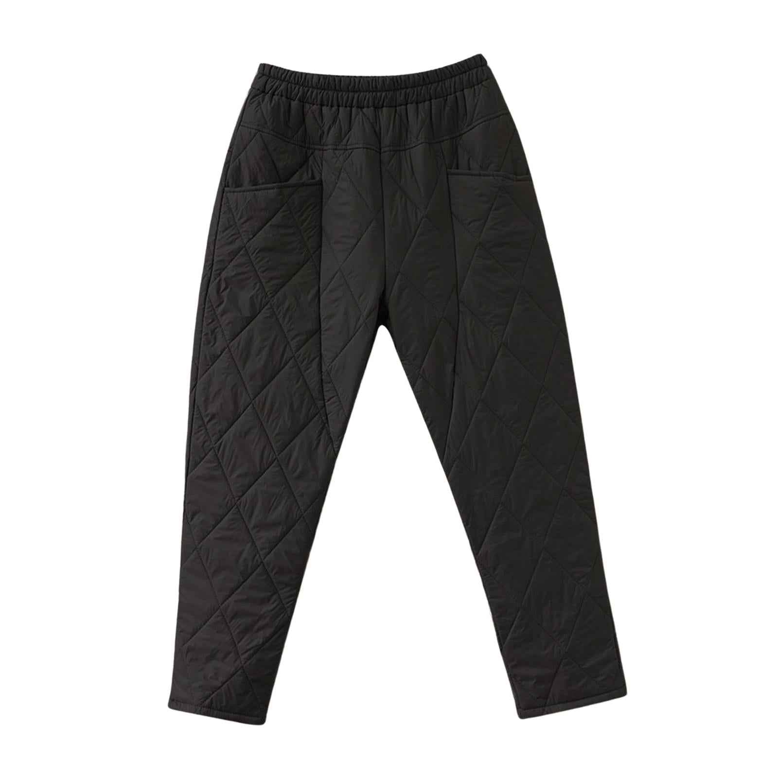 Winter Warm Puffer Down Pants Compression Snow Trousers Elastic High Waisted XL