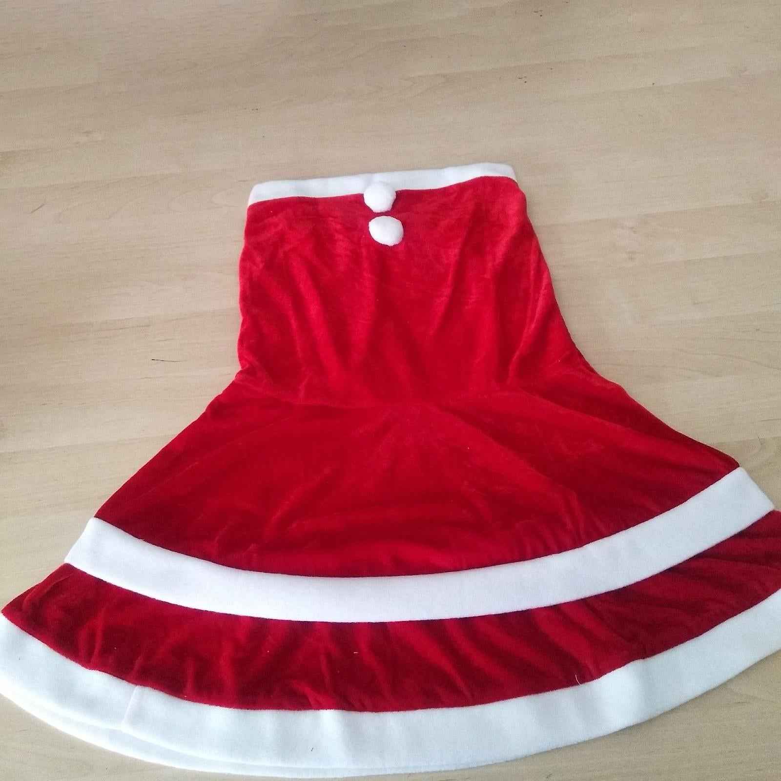 Women Santa Costume Cosplay Outfits Set Santa Hat Clothing Claus Dress M Sleeveless