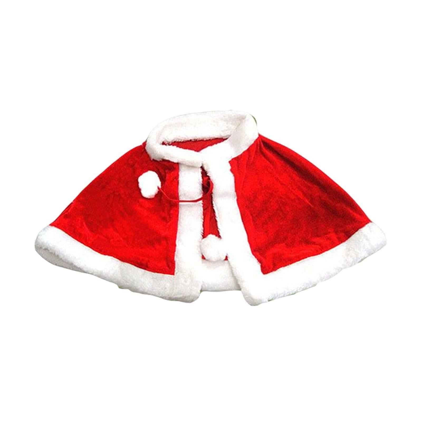 Red Velvet Cape Dress up Christmas Costume Cloak for Carnival Xmas Supplies Kid