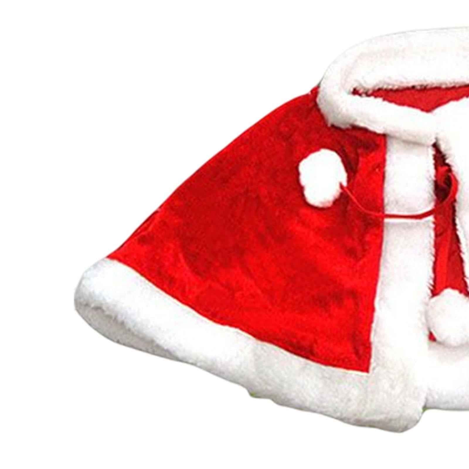 Red Velvet Cape Dress up Christmas Costume Cloak for Carnival Xmas Supplies Kid