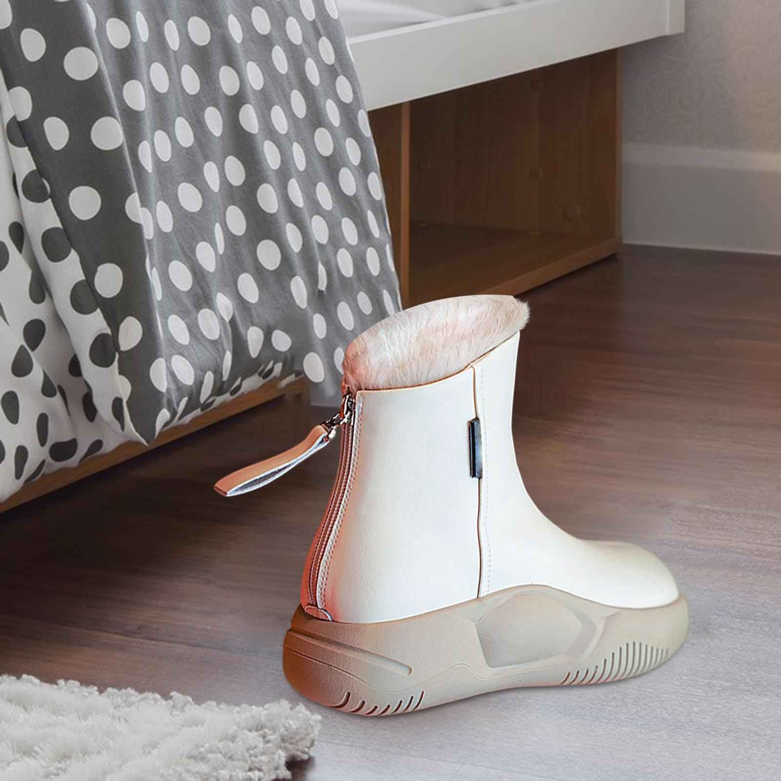 Women's Winter Snow Boot Soft Plush Thick Soled for Climbing Fishing Outdoor 39 Beige