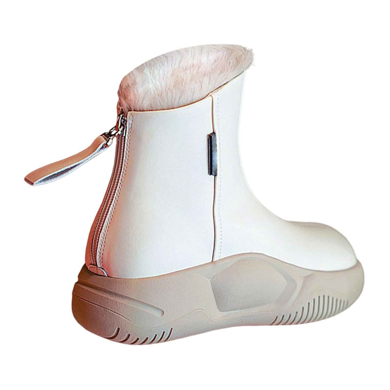 Women's Winter Snow Boot Soft Plush Thick Soled for Climbing Fishing Outdoor 39 Beige
