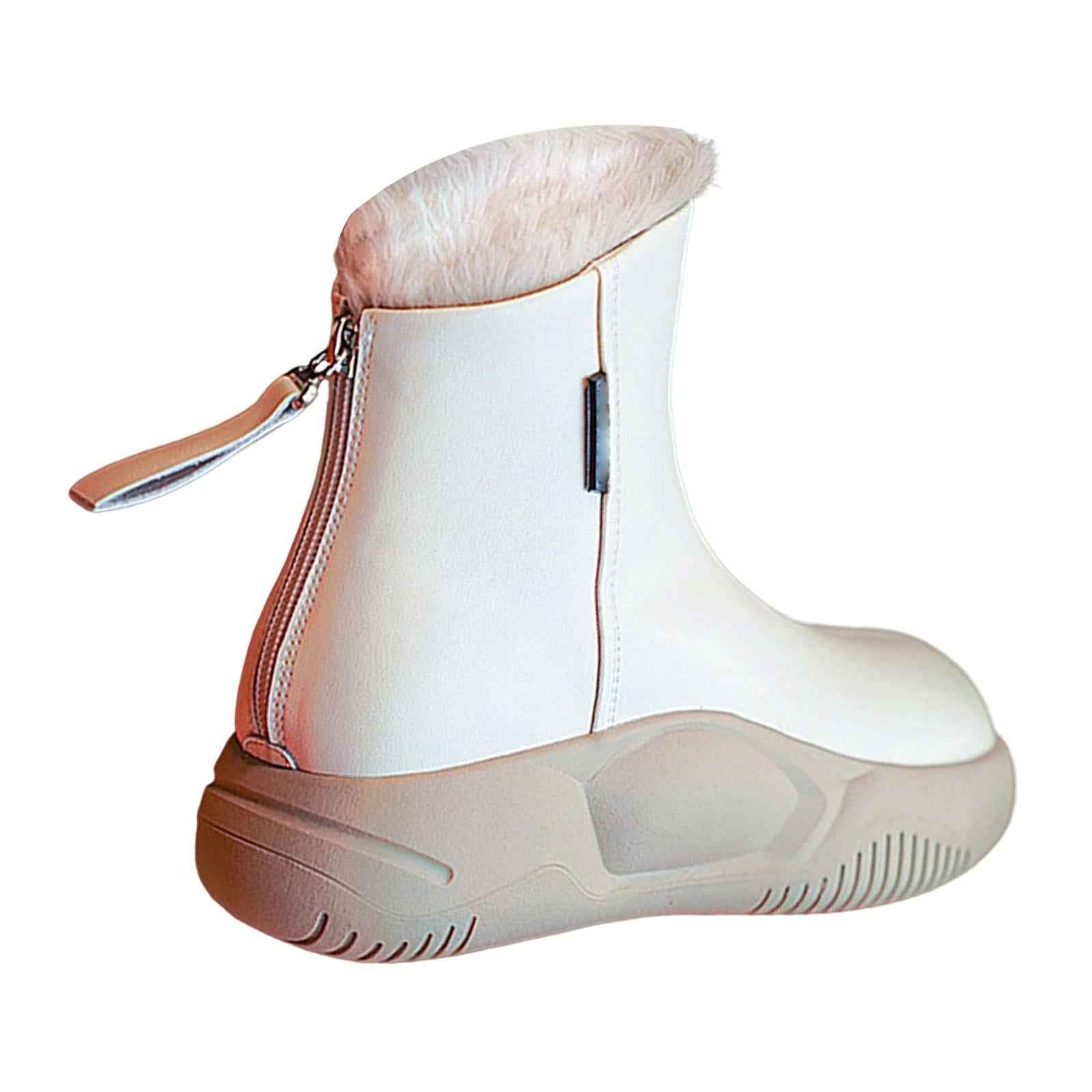 Women's Winter Snow Boot Soft Plush Thick Soled for Climbing Fishing Outdoor 39 Beige