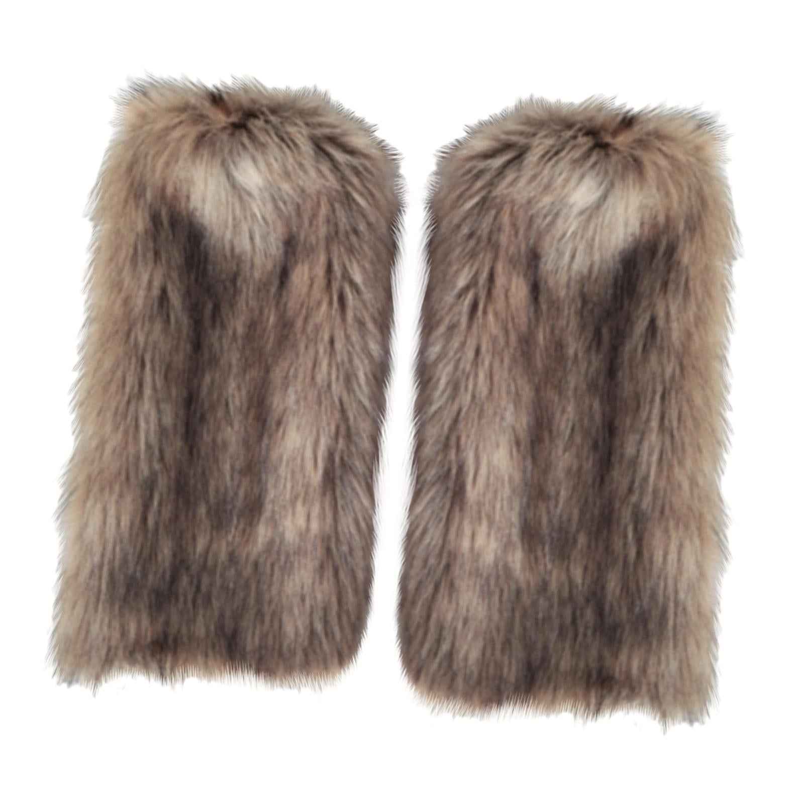 2Pcs Fashion Leg Warmers Boot Covers Cuff Cover Furry Costume Girls 20cm