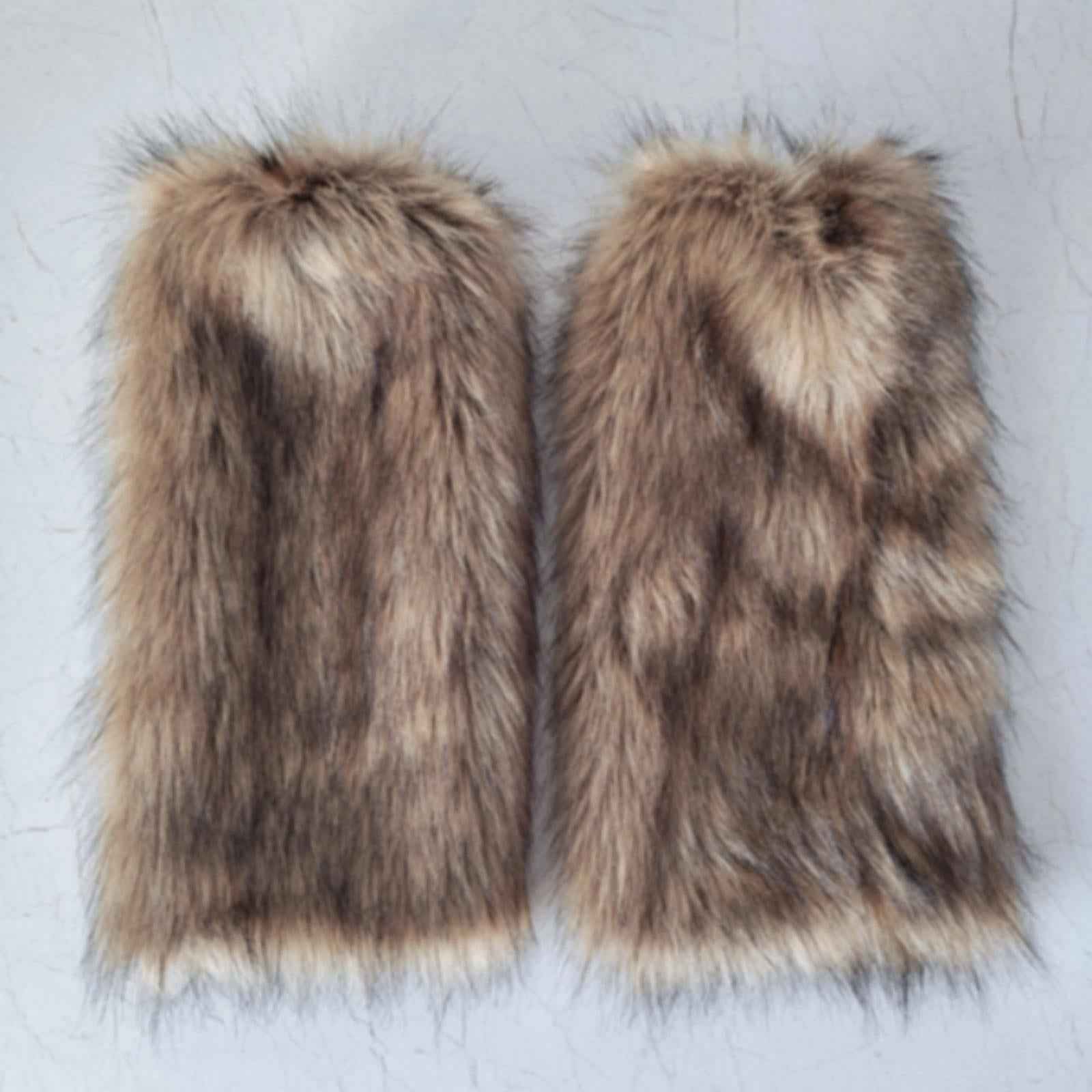 2Pcs Fashion Leg Warmers Boot Covers Cuff Cover Furry Costume Girls 20cm