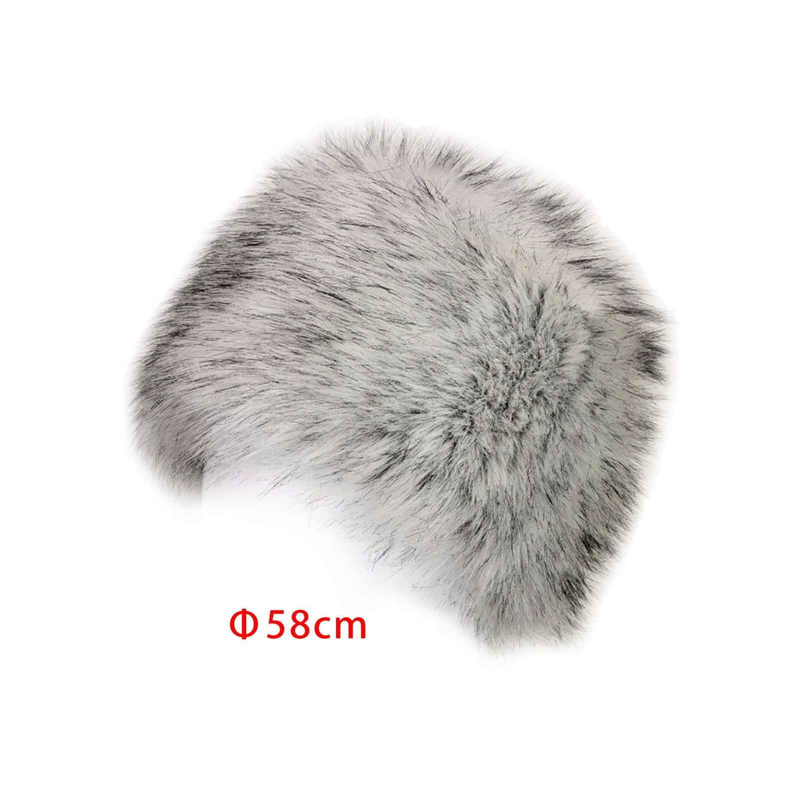 Winter Faux Fur Hat Headwear Motorcycle Windproof Cossack Russian Ski Cap White Black